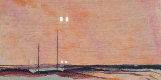 Kunstwerk in lijst, zijde, Maya Wildevuur, Compositie, 1987